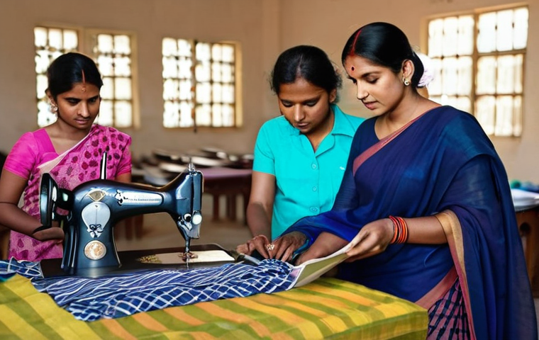 사회복지 윤리 - **Prompt:** "A wide shot capturing a bustling, positive community gathering in a rural Indian villag...