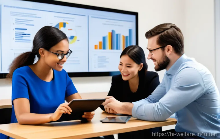 사회복지 면접 준비 - **Prompt: "A compassionate and determined young social worker, early 30s, with a warm, thoughtful ex...