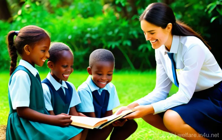 사회복지 직업 전망 - **Prompt 1: Child Education and Empowerment**
    "A heartwarming scene of a female social worker, i...