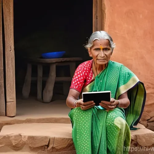 사회복지 기술 발전 - Telemedicine Consultation in a Rural Indian Village**

"A warm, bright, and realistic photograph of ...