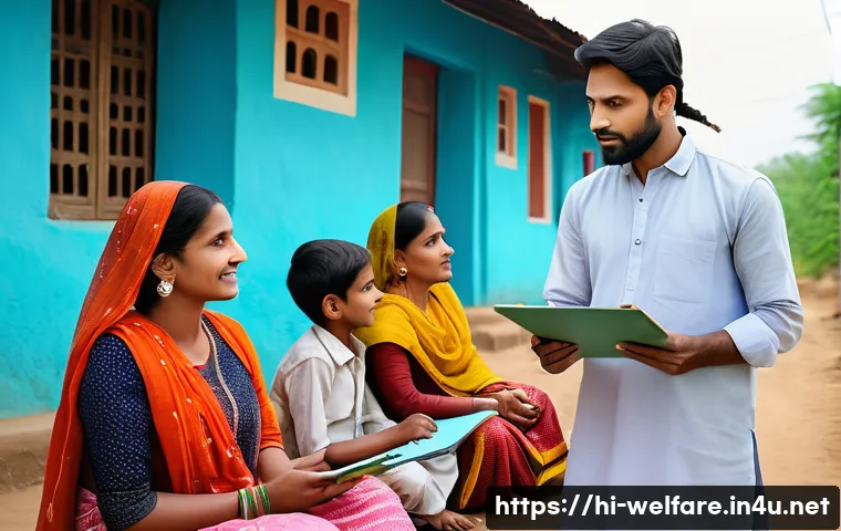 사회복지사 자격증 - A compassionate social worker engaging in a community meeting with diverse Indian villagers dressed ...