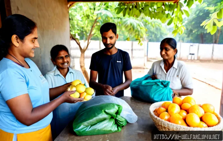 사회복지 봉사활동 트렌드 - Photorealistic modern community volunteering scene in India, diverse young adults and middle-aged vo...